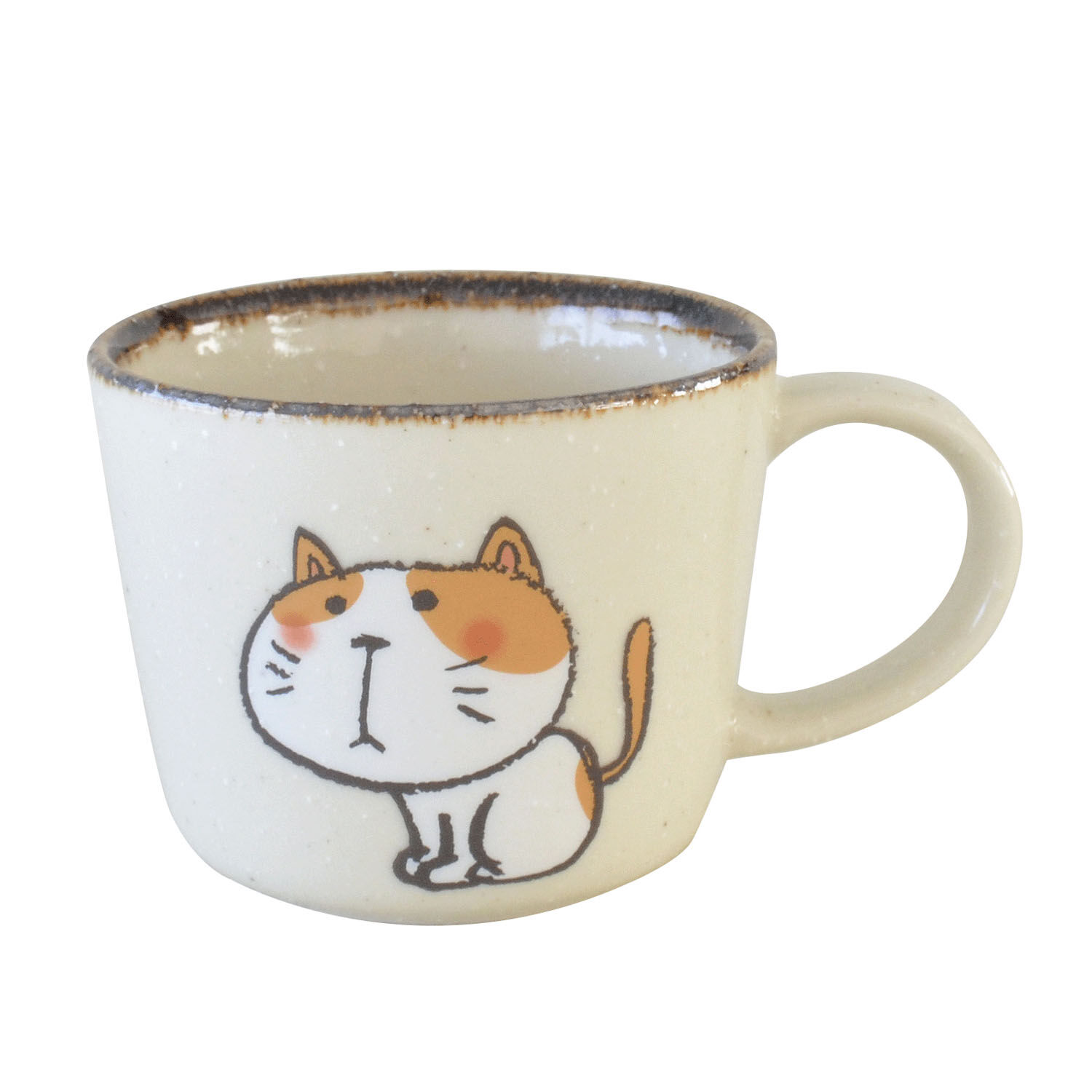 日本製美濃燒 坐姿貓咪馬克杯